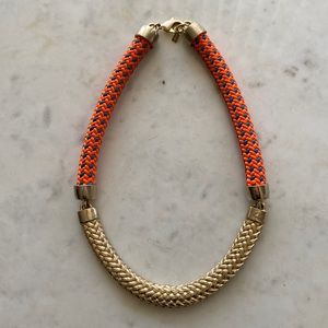 Orly Genger by Jaclyn Mayer OGJM Orange rope and gold necklace